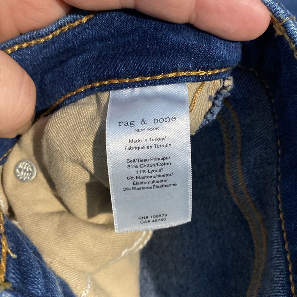 Rag and Bone High Rise Ankle Skinny Size 24 - Picture 7 of 7